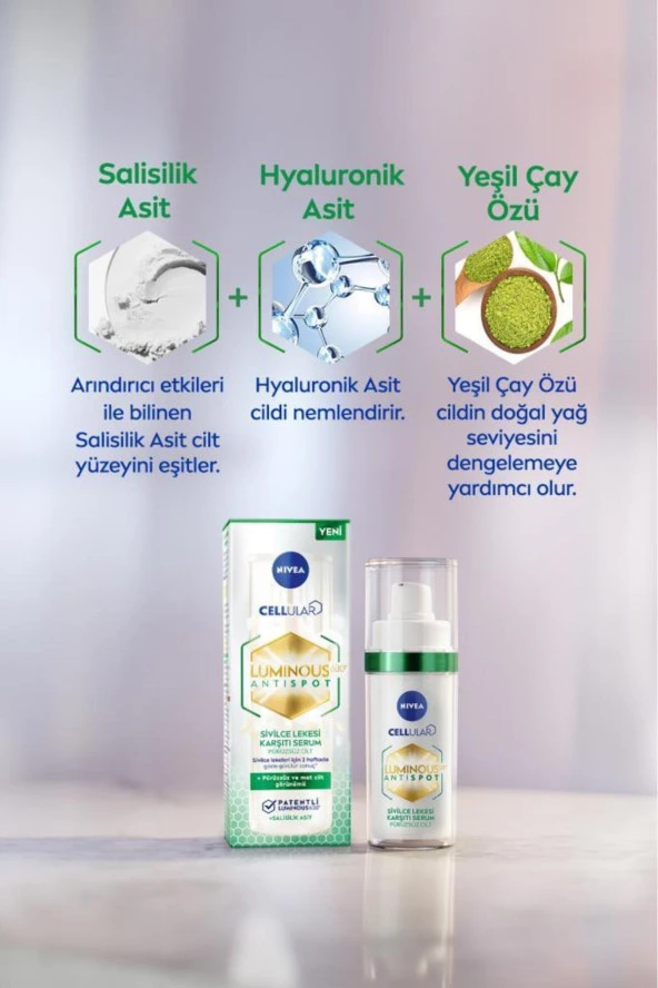 Nivea Luminous630 Sivilce Lekesi Karşıtı Serum 30 Ml, Karma Yağlı Ciltler,salisilik Ve Hyaluronik Asit - Resim 4