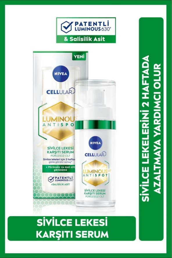 Nivea Luminous630 Sivilce Lekesi Karşıtı Serum 30 Ml, Karma Yağlı Ciltler,salisilik Ve Hyaluronik Asit - Resim 8