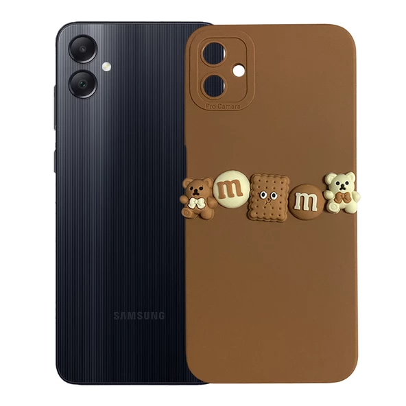 Samsung Galaxy A05 Kılıf 3D M Bear Kamera Korumalı Silikon Kapak - 5