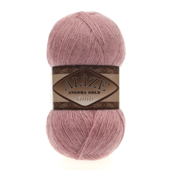 Alize Angora Gold Simli El Örgü İpi 144 Koyu Pudra