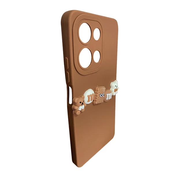 Infinix Note 30 Kılıf 3D M Bear Kamera Korumalı Silikon Kapak - 5