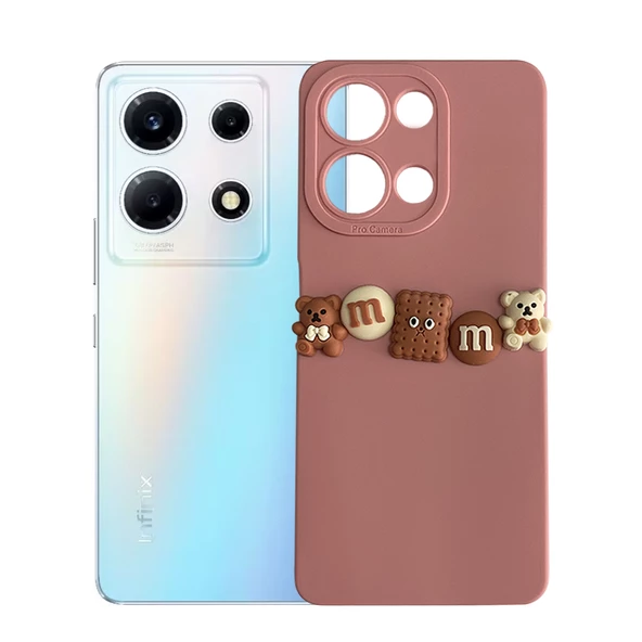 Infinix Note 30 Kılıf 3D M Bear Kamera Korumalı Silikon Kapak - 7
