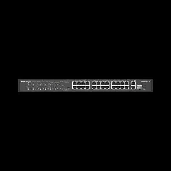 RUIJIE RG-ES126S-P 24 PORT 10/100 24 PORT POE+ 1X UPLINK + 1XSFP 370 WATT YONETILEMEZ RACK MOUNT SWITCH