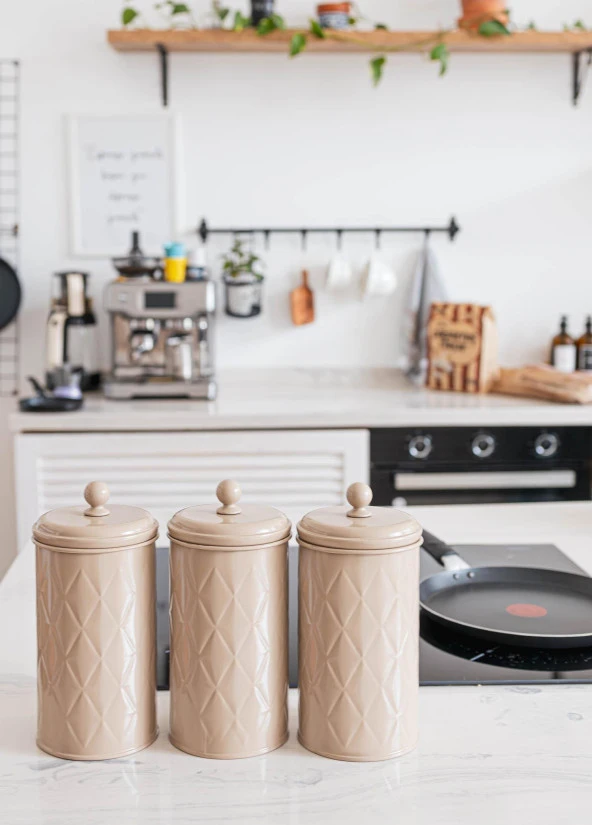 The Mia Prizma Çay Şeker Kahve Kavanozu Karamel 1,20 Lt - 2