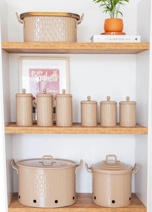 The Mia Prizma Çay Şeker Kahve Kavanozu Karamel 1,20 Lt - 3