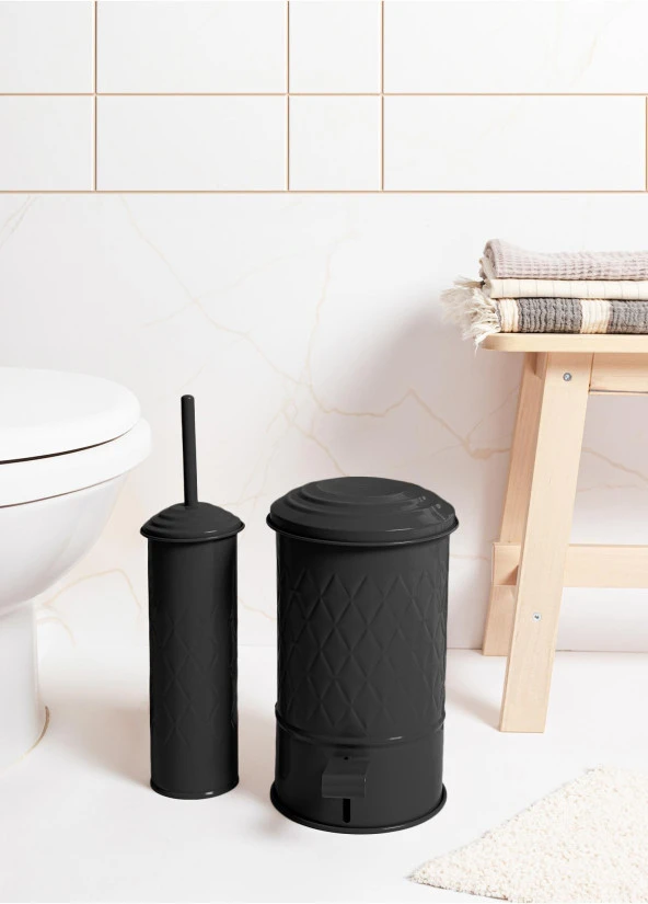 The Mia Prizma Çöp Kovası Banyo Siyah 5 Lt - 2
