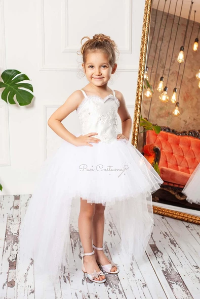 Kuyruklu Mini Çocuk Elbise - 2