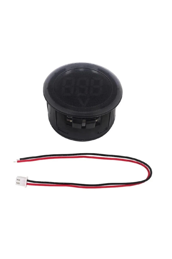 Voltmetre DC 4-100V Led Dijital Ekran Dairesel - Kırmızı - 4