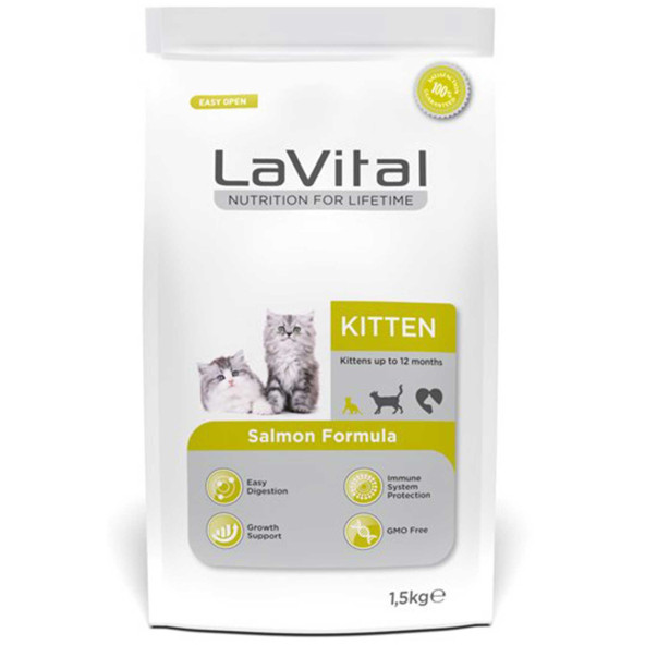 Lavital kitten kedi 1,5kg somonlu yavru kedi maması