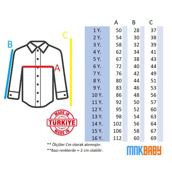 Düz Renk Erkek Çocuk Gömlek MNK0575 - 6