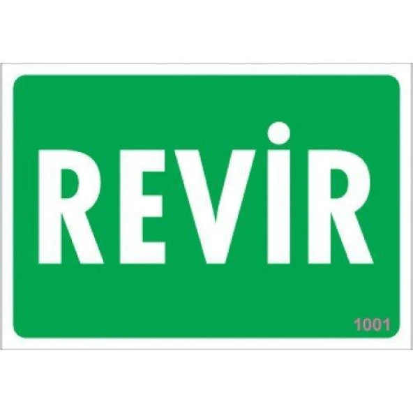 Revir Uyarı Levhası 17,5x25 Kod:1001