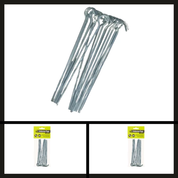 Uyguna-Yakala 18 Cm 10 Adet (090-566) Summit Corkscrew Pegs Tirbuşon Çadır Kazığı-DIR.010 - 2