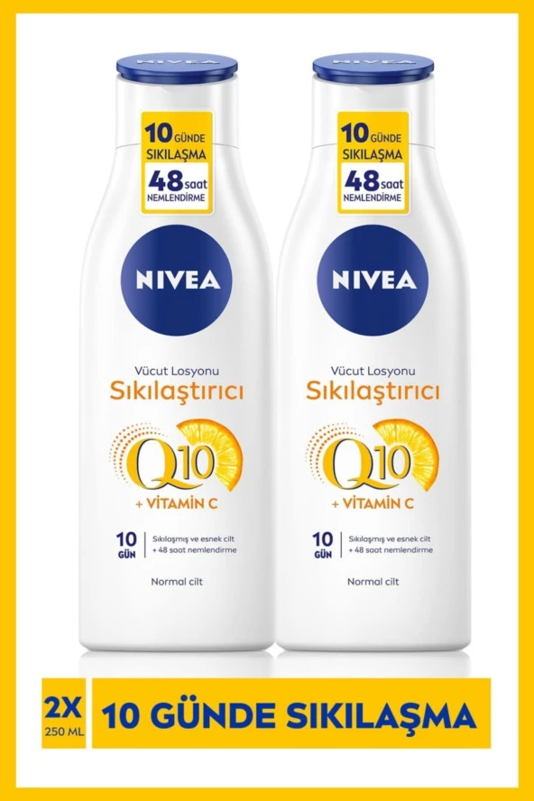 Sıkılaştırıcı Vücut Losyonu Q10 Vitamin C 250ml,48 Saat Nemlendirme,10 Günde Sıkılaş X2adet