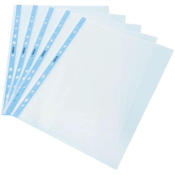 Noki Poşet Dosya Kristal Mavi Kenarlı 100 Lü A4