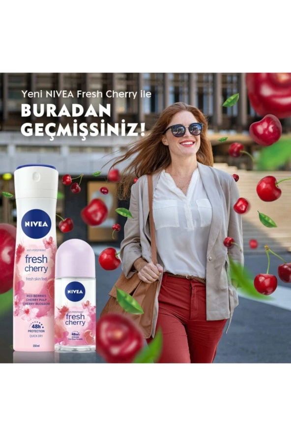 Nivea Kadın Roll On Deodorant Fresh Cherry 50ml - 4