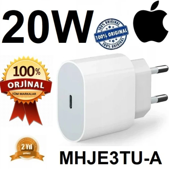Orjinal Apple iPhone 7 20W Hızlı Şarj Kafası USB-C MHJE3TU-A KABLOSUZ