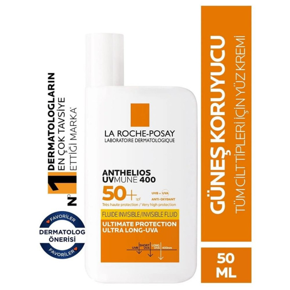 La Roche Posay Anthelios Uvmune 400 Spf 50+ Invisible Fluid 50 ml