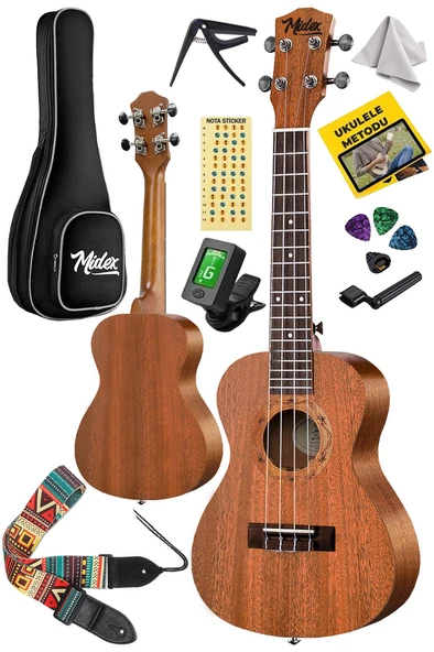 Midex TN-26MC-ST Set Maun Tenör Ukulele (Softcase Stand Tuner Capo Metod Nota Sticker Askı Pena) - 2