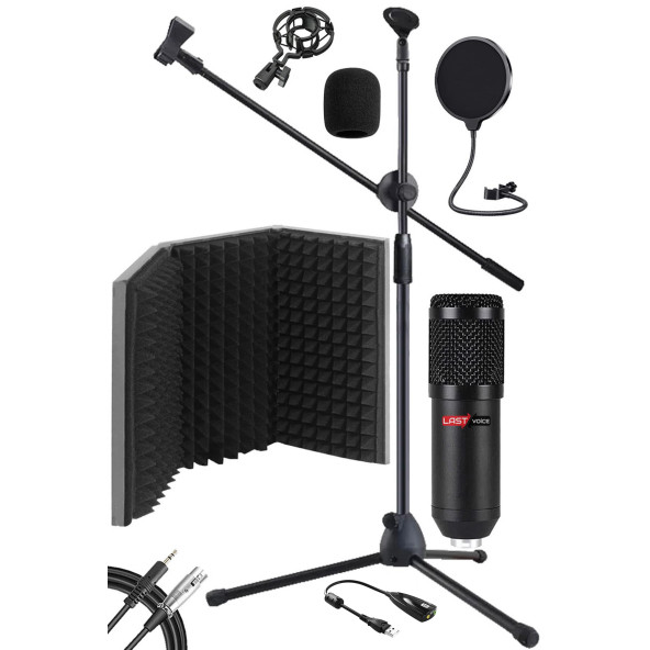 Lastvoice Pack Set-1 BM800 Mikrofon + Stand + Yalıtım Paneli + Filtre + Ses Kartı - 2