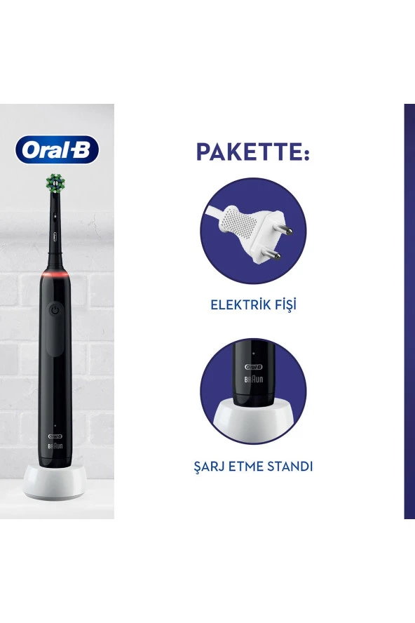 Oral-B Pro 3500 Şarj Edilebilir Diş Fırçası Siyah