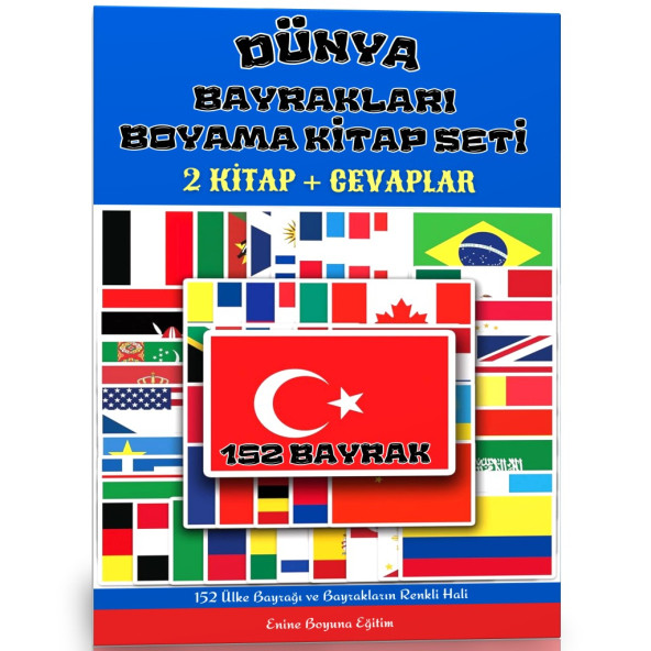 Dünya Bayrakları Boyama Kitap Seti (2 Kitap)