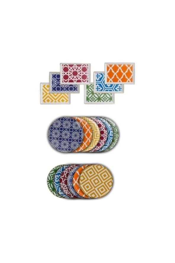 Morocco 18 Parça 6 Kişilik Ikram Ve Kahvaltı Takımı 04a P021276