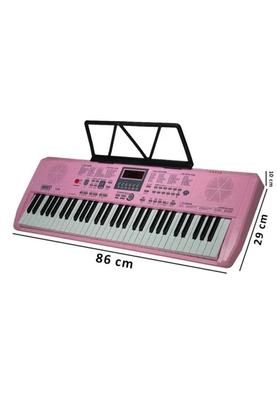 Midex PS-1800PK-SET 61 Tuşlu Kaliteli Pembe Org Dijital Ekran Stand Kulaklık Çanta Notalık Adaptör Sticker Metod - Resim 5