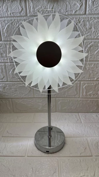LW-17 Şarjlı Ayçiçek Kristal Elmas Masa Lambası Dokunmatik Romantik Akrilik Led Gece Lambası - 2