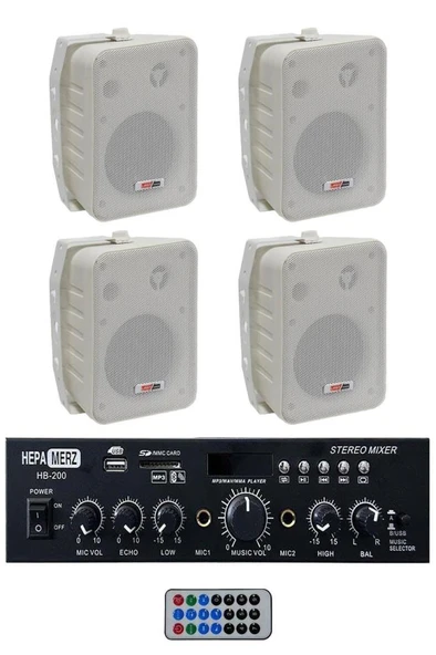 Lastvoice Ekonomi Wall Paket-4W Anfi ve Duvar Hoparlörü Seti (1 ANFİ + 4 HOPARLÖR) ürün görseli