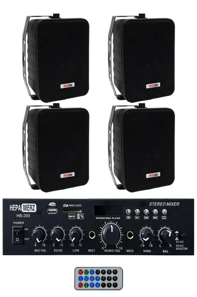 Lastvoice Ekonomi Wall Paket-4B Anfi ve Duvar Hoparlörü Seti (1 ANFİ + 4 HOPARLÖR) ürün görseli