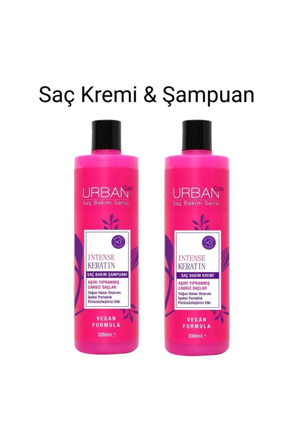 Intense Keratin Şampuan& Saç Kremi 330 ml 2 Li Set