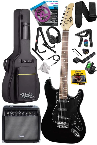 Midex RPH-30BK-35AMP Gül Klavye Strat Kasa SSS 35W Elektro Gitar Seti ürün görseli