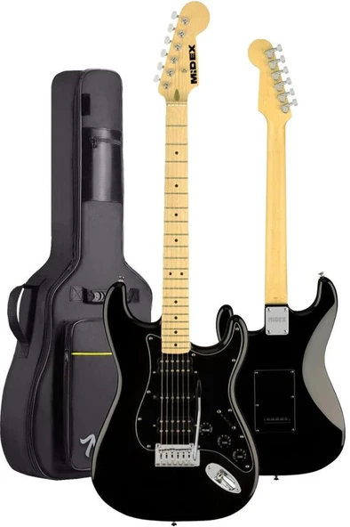 Midex RPH-40BK-25AMP Elektro Gitar Seti 25 WATT GAİN'Lİ Bluetooth Şarjlı Amfi ve Full SET - Resim 4