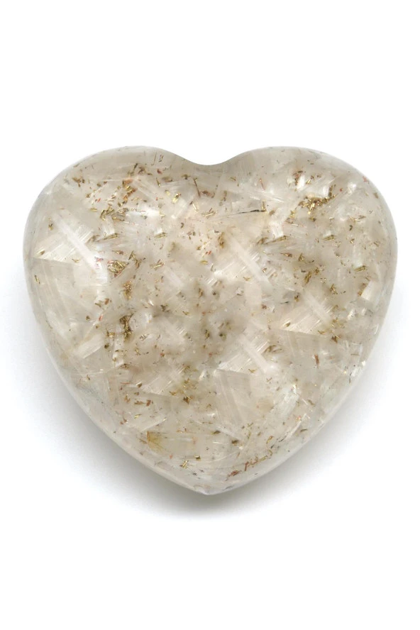 Kristal Kuvars Taşından Orgonit Kalp ürün görseli 1