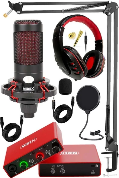 Midex Central-RD Pack-2 Stüdyo Kayıt Ekipmanları GLX-700RD Ses Kartı CXN-30 Stüdyo Mikrofon ürün görseli 1