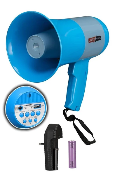 Lastvoice Mgf-50 Usb Şarjlı EL Megafon 50 Watt Kayıt Usb Siren (Şarj Aleti İçerisinde) - Resim 1