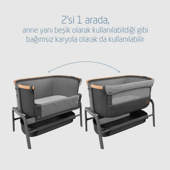 Maxi Cosi Iora Katlanabilir Anne Yanı Beşik Beyond Graphite Eco - 3