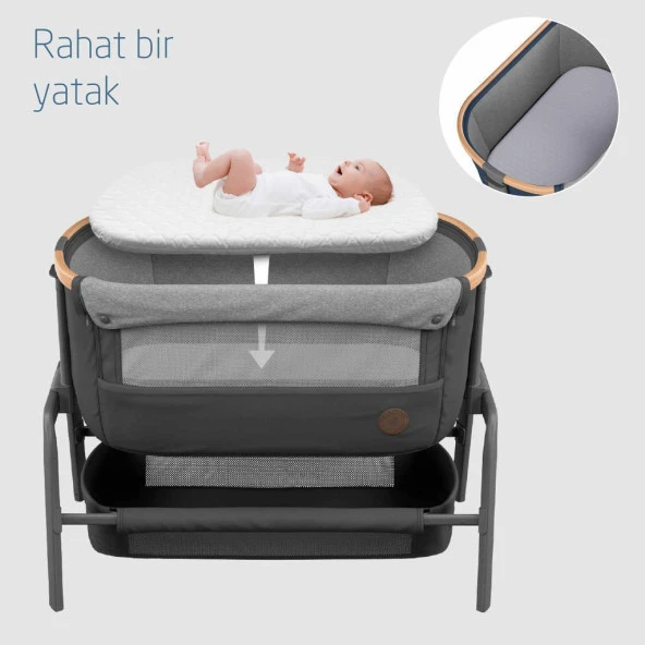 Maxi Cosi Iora Katlanabilir Anne Yanı Beşik Beyond Graphite Eco - 6