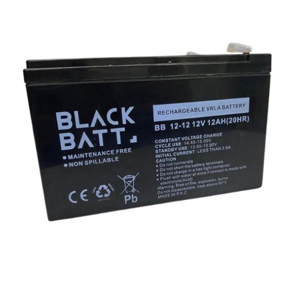 BLACK BATT 12 AH BAKIMIZ KURU AKÜ - 1