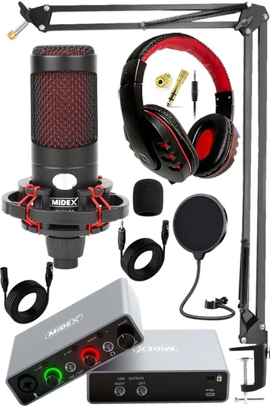 Midex Central-GR Pack-2 Stüdyo Kayıt Ekipmanları GLX-700GR Ses Kartı CXN-30 Stüdyo Mikrofon ürün görseli 1