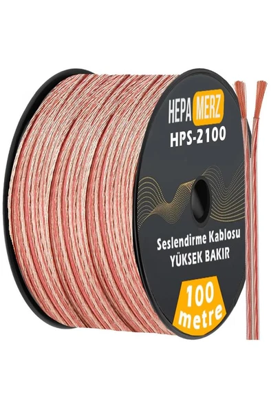Hepa Merz HPS-2100 Bakır Ses Hoparlör Kablosu 2x1 mm 100 Mt. ürün görseli 1