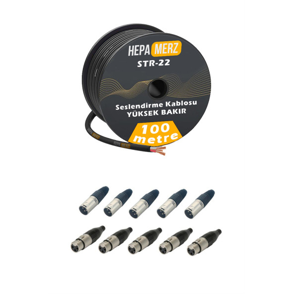 Hepa Merz Connection Paket-7 Mikrofon Kablosu XLR Konnektör Paketi
