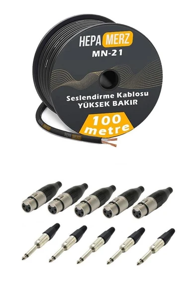 Hepa Merz Connection Paket-6 Mikrofon Kablosu XLR-JAK Konnektör Paketi ürün görseli 1