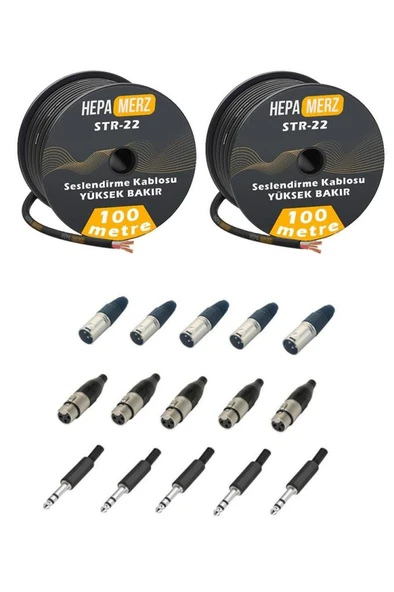 Hepa Merz Connection Paket-8 Mikrofon Kablosu Jak XLR Konnektör Paketi ürün görseli 1