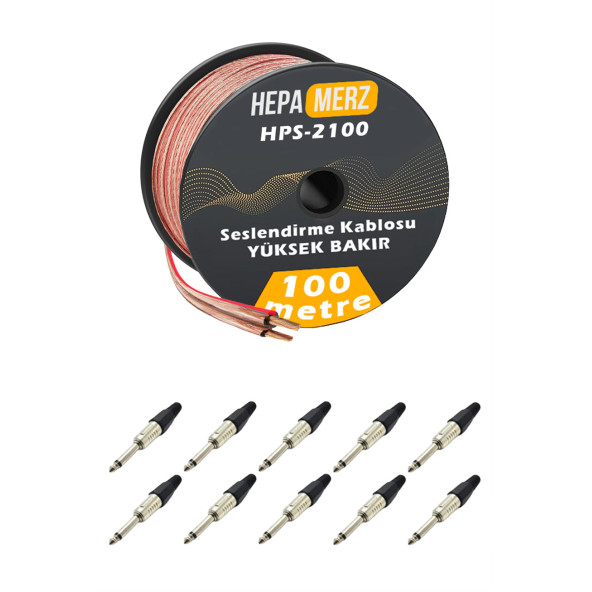 Hepa Merz Connection Paket-9 Hoparlör Kablosu Jak Konnektör Paketi