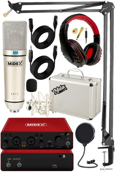 Midex Superior Pack-3 Stüdyo Kayıt Ekipmanları GLX-800 Ses Kartı CX1 Stüdyo Mikrofon ürün görseli