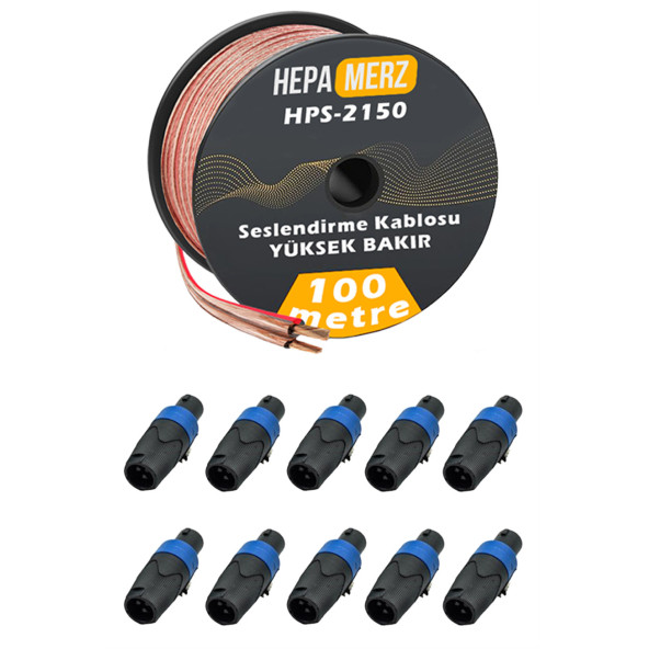 Hepa Merz Connection Paket-13 Hoparlör Kablosu Speakon Konnektör Paketi