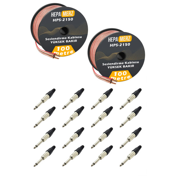 Hepa Merz Connection Paket-12 Hoparlör Kablosu Jak Konnektör Paketi