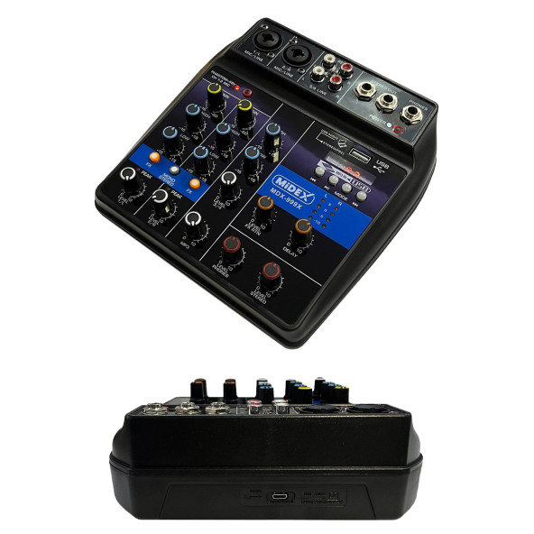 Midex MDX-999X Stüdyo Kayıt İçin Ses Kartlı +48V Phantomlu Kayıt Mikseri ( XLR Kablo + Rca Hediye) - 3