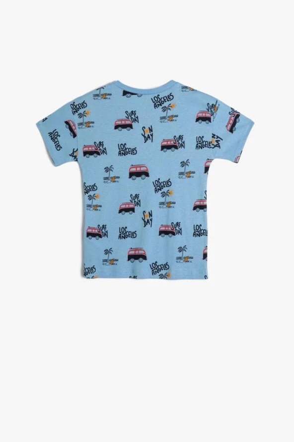 Koton Erkek Bebek Tişört Kısa Kollu Bisiklet Yaka Şehir Baskı Detaylı Pamuklu - 2